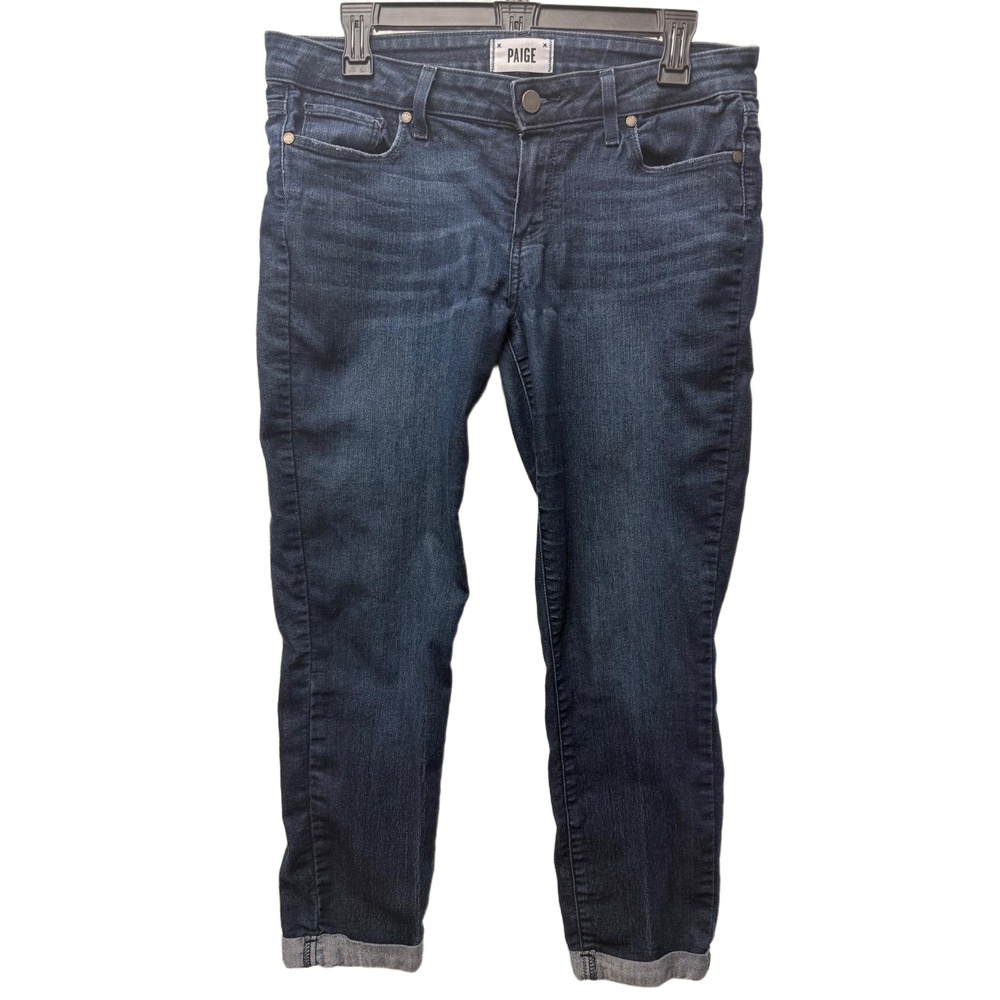 Paige Dark Wash Kylie Crop Jeans Five Pocket Womens Style Size 29‎